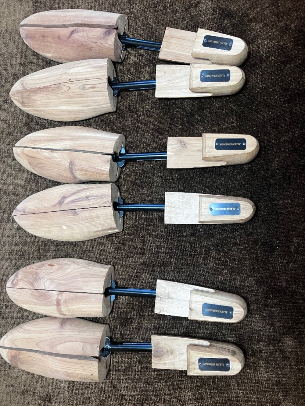 Three Men's 2XL Allen Edmonds Cedar Shoe Trees (Served Size 10.5-14)